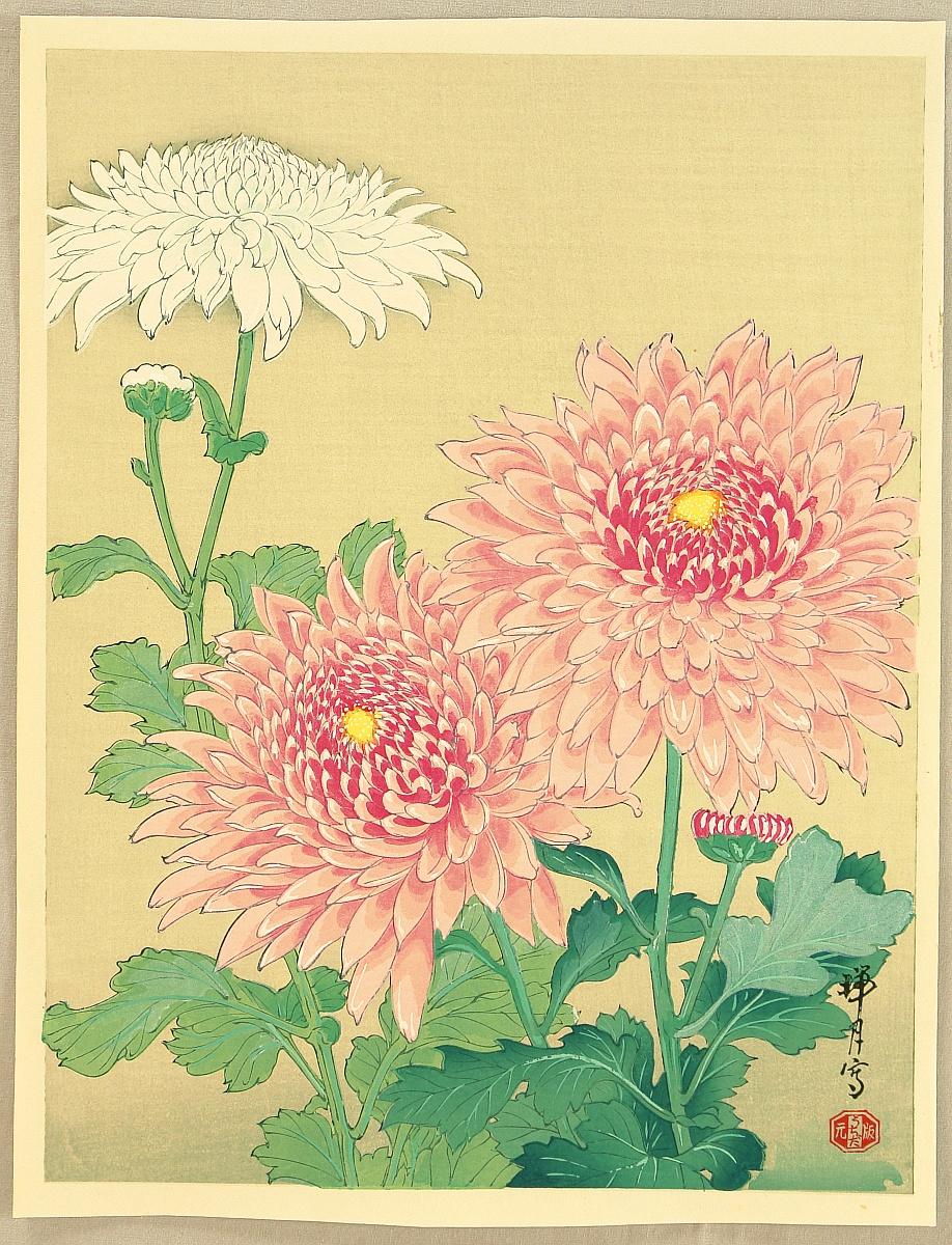 Zuigetsu Ikeda: Chrysanthemums  Japanese Art Open Database  Ukiyoe 