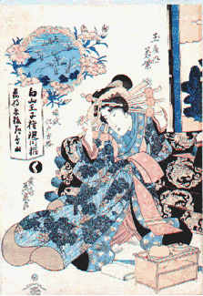 japancoll-p1200-eisen-mt--asuka:-waka-murasaki-from-tama-ya-691文政・・英泉「傾城江戸方格」「く」「玉屋内　若紫」「飛鳥山」