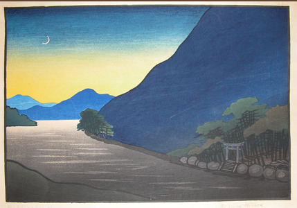 japancoll-p1200-miller-blue-hills-and-crescent-moon-7121・・リリアン・メイ・ミラー