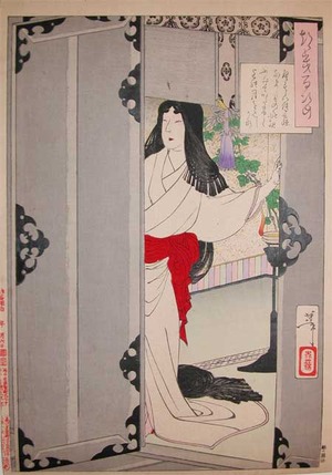 japancoll-p1200-yoshitoshi-descending-moon:-a-classical-poem-10924明治・・芳年「つき百姿」（赤染衛門）