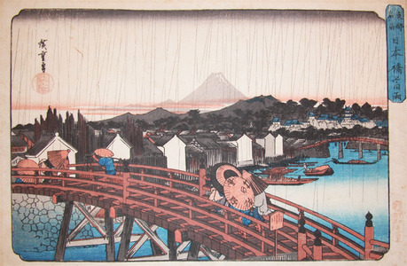 japancoll-p12000-hiroshige-shower-over-nihonbashi-bridge-7000天保・・広重〈1〉「東都名所」「日本橋之白雨」