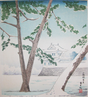 japancoll-p125-tokuriki-nijo-castle-in-snow-6448・・徳力富吉郎「二条城雪景」