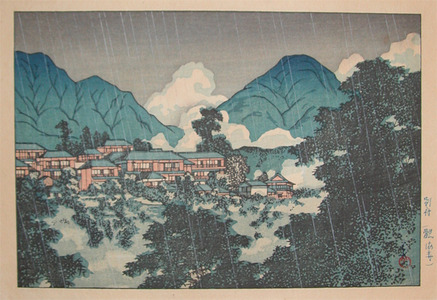 japancoll-p1400-hasui-evening-rain-in-beppu-8715昭和・巴水「別府（観海寺）」