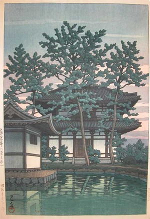 japancoll-p1400-hasui-kikoji-temple-in-nara-9398昭和２５・巴水「喜光寺（奈良県）」