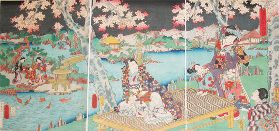 japancoll-p1400-toyokuni-iii-flower-viewing-5037万延０１・01・豊国〈3〉「花宴紫面影」