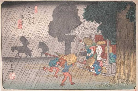 japancoll-p14000-hiroshige-spring-rain-at-suhara-2467天保１３・・広重〈1〉「木曽海道六拾九次之内」「四拾」「須原」