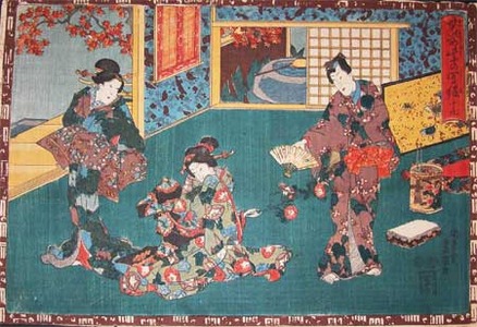 japancoll-p145-toyokuni-iii-tale-of-genji--usugumo-3918弘化０４・・豊国〈3〉「其姿紫の写絵」「十九」