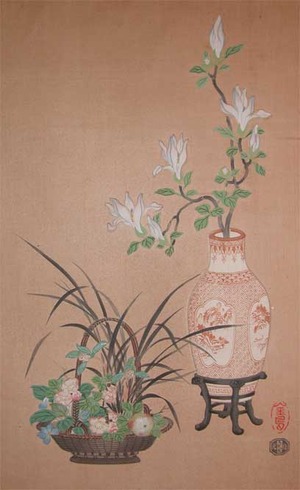 japancoll-p150-kincho-flower-basket-11158昭和・・竹下金鳥