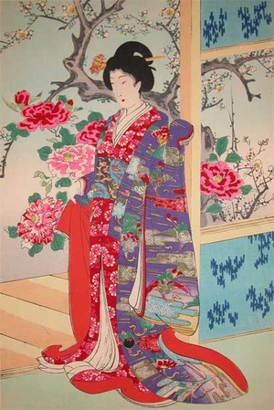 japancoll-p170-chikanobu-winter-flowers-9080明治２９・周延（「徳川時代貴婦人之図」）