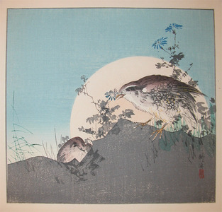 japancoll-p175-kogyo-quail-and-full-moon-6785・・耕漁－