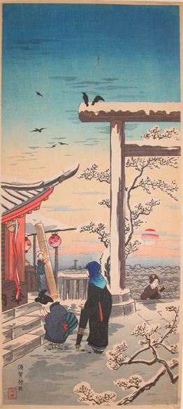 japancoll-p175-shotei-suga-shrine-7949・・高橋松亭「須賀神社」