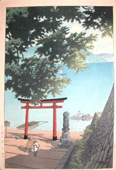 japancoll-p1800-hasui-utagahama-at-chuzenji-temple-336昭和０６・・巴水「中禅寺　歌ヶ浜」