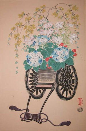 japancoll-p195-kincho-flower-cart-11157昭和・・竹下金鳥