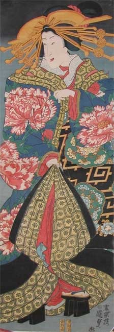 japancoll-p2400-kunisada-ii-oiran-in-kimono-with-peonies-9787文久０３・・国貞〈2〉