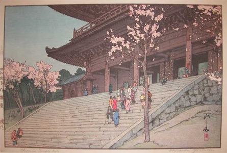 japancoll-p2400-yoshida--hiroshi-chionin-temple-gate-9871昭和１０・・吉田博「桜八題」「楼門」