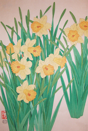 japancoll-p245-ito--nisaburo-daffodils-6286・・伊藤仁三郎（「らっぱすいせん」）
