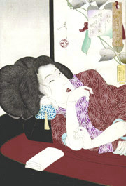 japancoll-p2800-yoshitoshi-the-sleepy-type-724明治２１・04・芳年「風俗三十二相」「ねむさう」「明治年間娼妓の風俗」