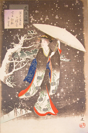 japancoll-p285-shuntei-snowy-day-8271明治３０・春汀「風俗通」（「雪裏の佳人」）