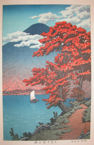 japancoll-p395-hasui-chuzenji-lake-at-nikko-8807昭和０５・巴水「日光中禅寺湖」