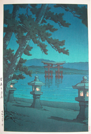 japancoll-p395-hasui-moonlight-at-miyajima-6787昭和２２・・巴水「宮島の月夜」