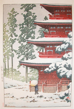 japancoll-p395-hasui-saishoin-temple-in-snow--hirosaki-4773・・巴水「弘前景勝院」