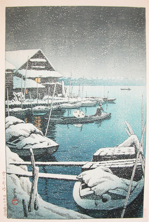japancoll-p395-hasui-snow-at-mukojima-6196昭和０６・12・巴水「雪の向島」