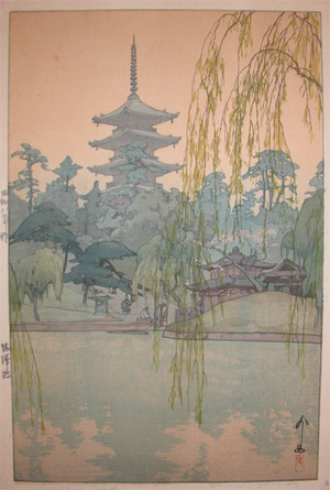 japancoll-p395-yoshida--hiroshi-gardens-at-sarusawa-pond-8595昭和０８・・吉田博「猿沢池」