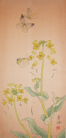 japancoll-p420-jo-nanohana-blossoms-and-butterflies-8466・・橋本襄