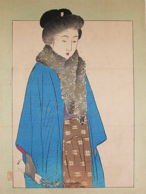 japancoll-p425-keishu-woman-with-grey-glove-7796明治41・03・01武内桂舟文芸倶楽部緋桃