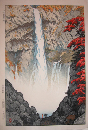 japancoll-p425-shiro-waterfall-at-nikko-1272昭和２７・・紫浪「日光華厳の滝」