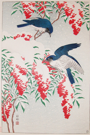 japancoll-p425-shoson-birds-in-snow-4847・・小原古邨