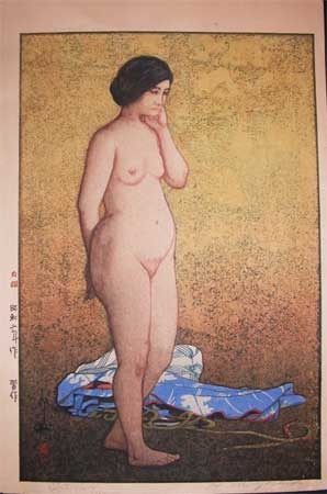 japancoll-p4500-yoshida--hiroshi-study-of-a-nude-4068昭和０２・・吉田博「習作」