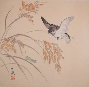 japancoll-p500-zaisen-sparrow--rice-and-grasshopper-1294・原在泉