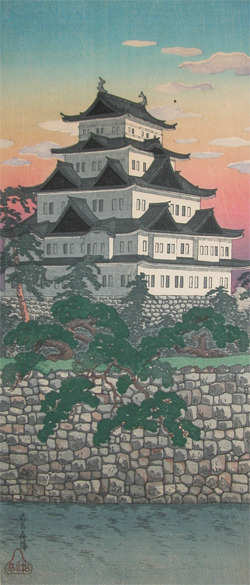 japancoll-p585-shotei-nagoya-castle-8409・・高橋松亭「名古屋城」