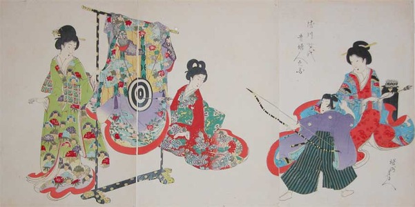 japancoll-p685-chikanobu-archery-lesson-9707明治２９・02・周延「徳川時代貴婦人之図」