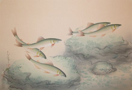 japancoll-p785-bakufu-sweetfish-6763昭和１４・大野麦風
