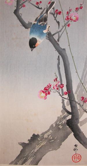 japancoll-p875-koson-bullfinch-on-flowering-plum-tree-6920・小原古邨