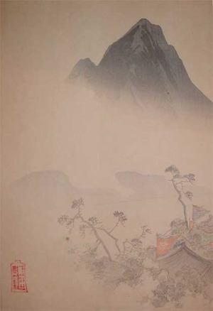 japancoll-p95--mountains-of-china-9097明治２８・・年方（「加藤清正大石を転して兀良哈の堅城を討破る図」）