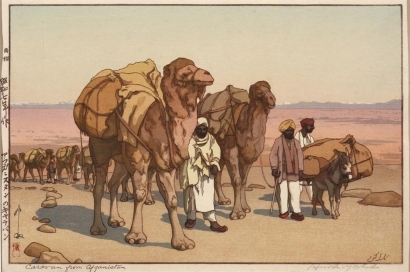 吉田博: Caravan from Afganistan - Art Gallery of Greater Victoria