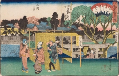 Utagawa Hiroshige: Yanagi Restaurant at Mikuni - Art Gallery of Greater Victoria