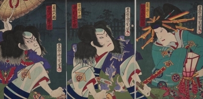 Toyohara Kunichika: Soga Brothers - Kabuki Scene - Art Gallery of Greater Victoria