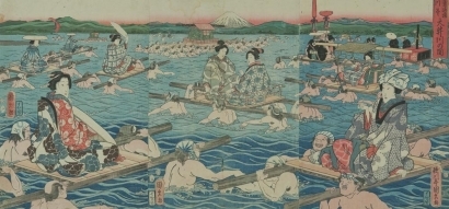 Utagawa Kunihisa: Crossing the Oi River - Art Gallery of Greater Victoria