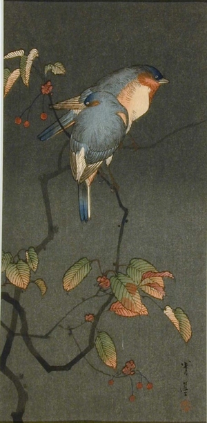 Watanabe Seitei: Blue Birds at Night - Artelino - Ukiyo-e Search