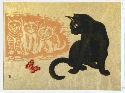 Tokuriki Tomikichiro: Cats and Butterfly - Art Gallery of Greater Victoria
