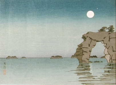 笠松紫浪: Moon Over Zaimoku Island at Marsushima - Art Gallery of Greater Victoria