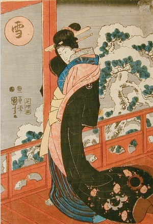 Japanischer Druck "Courtesan" von Utagawa Kuniyoshi, 歌川国芳 (Utagawa Kuniyoshi)