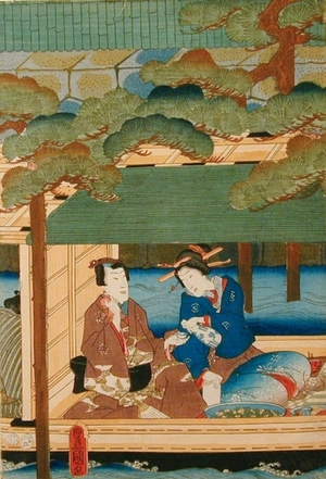 Utagawa Kunisada: Lovers Drinking Saki - Art Gallery of Greater Victoria