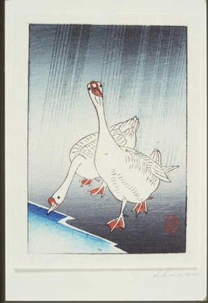 小原古邨: Geese Christmas Card - Art Gallery of Greater Victoria
