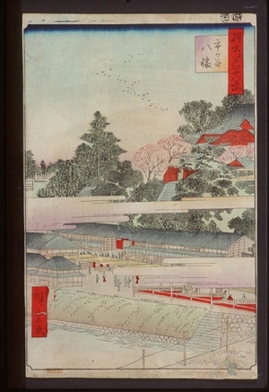 Utagawa Hiroshige III, 三代目歌川広重 (Utagawa Ando; Hiroshige III Hiroshige I)による浮世絵「Hachiman Shrine, Ichigaya」