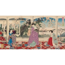 Toyohara Chikanobu: Dance Party: Enjoying Cherry Blossom Viewing at Ueno - Art Gallery of Greater Victoria